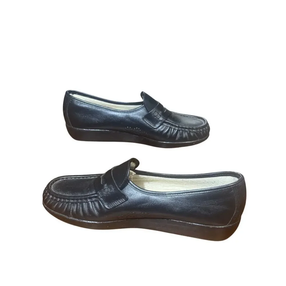 SAS Loafers Womens Size 8 M Black Leather Slip On Comfort Shoes size 10